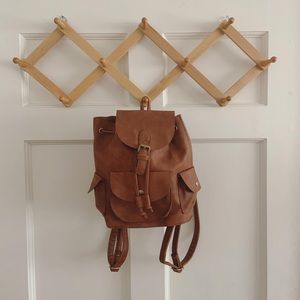 🍑✨ Brown Leather Mini Backpack ✨🍑